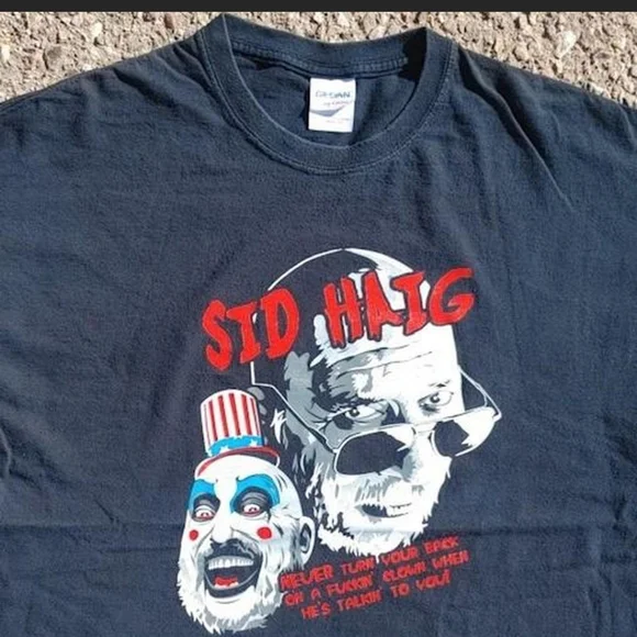 Vtg 2000s House of 1000 Corpses Sid Haig T-Shirt XL Gildan Captain Spaulding - Picture 2 of 5